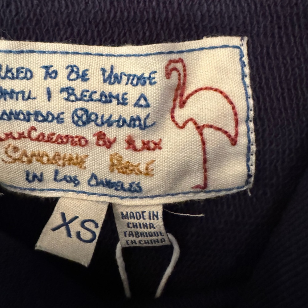 Sandrine Rose French Worker Hoodie Women’s Navy Blue Cotton Size XS - Picture 7 of 9